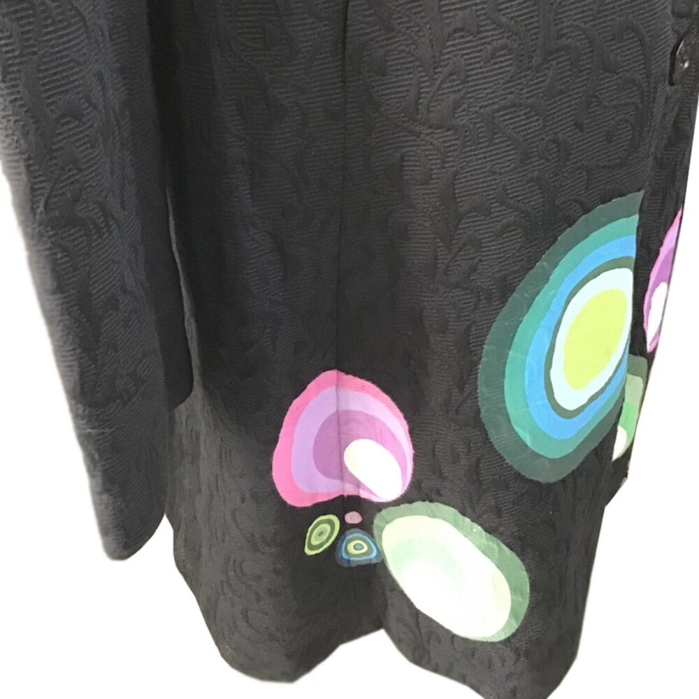 DESIGUAL Long Sleeve Brocade Patterned Collar Button-Down Coat - Picture 6 of 13